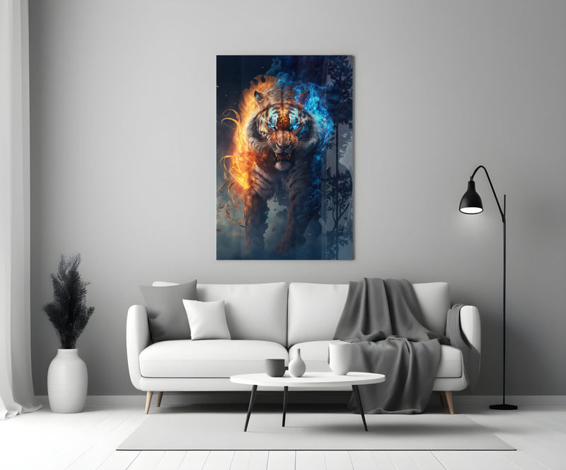 Flaming Nobility Glass Wall Art  || Designer Collection