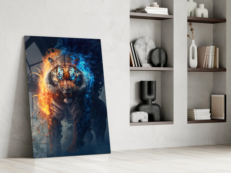 Flaming Nobility Glass Wall Art  || Designer Collection