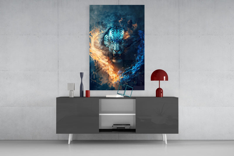 Flaming Anger Glass Wall Art  || Designer Collection