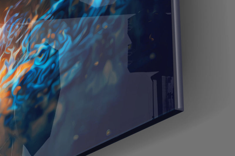 Flaming Anger Glass Wall Art  || Designer Collection