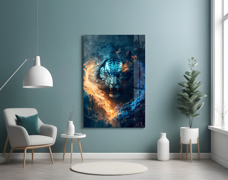 Flaming Anger Glass Wall Art  || Designer Collection