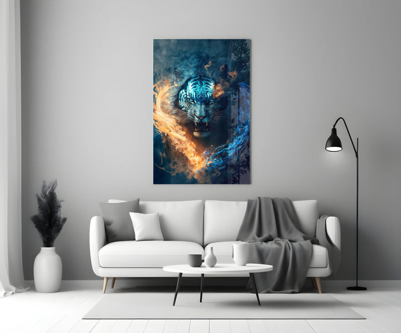 Flaming Anger Glass Wall Art  || Designer Collection