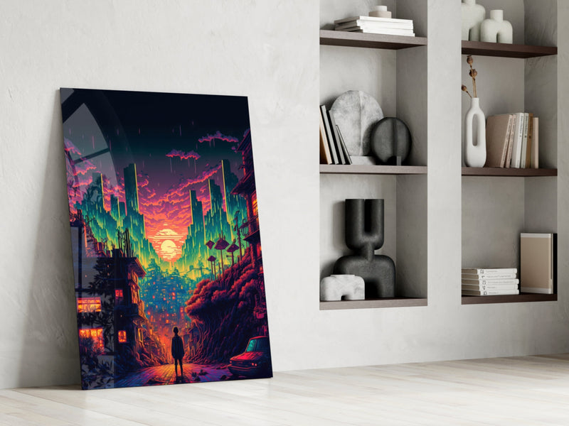 Walk to the New Life Glass Wall Art  || Designers Collection