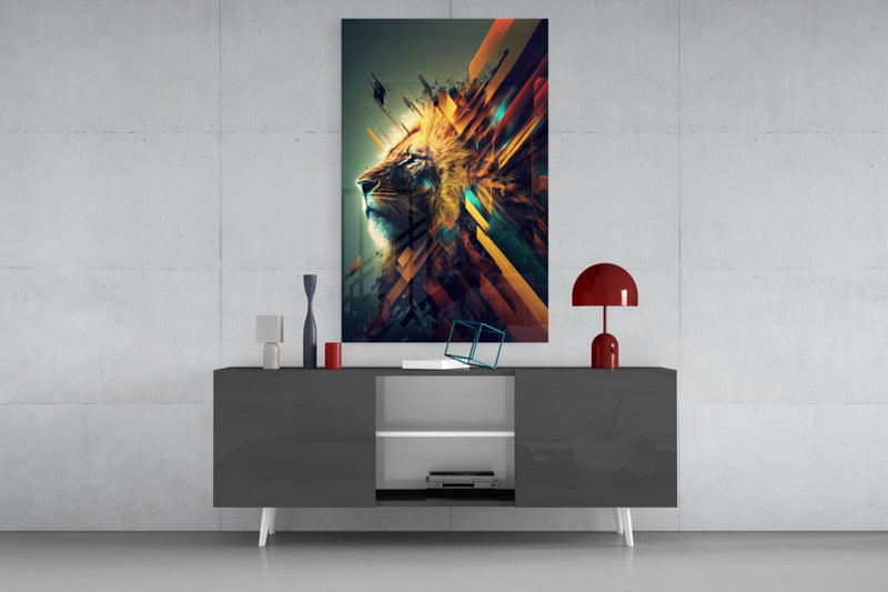 Lion King Glass Wall Art  || Designer Collection