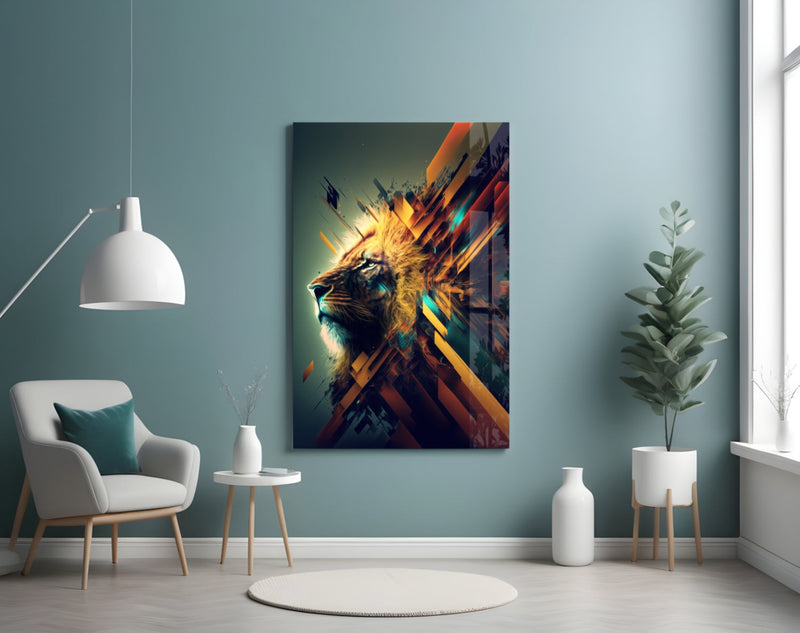 Lion King Glass Wall Art  || Designer Collection