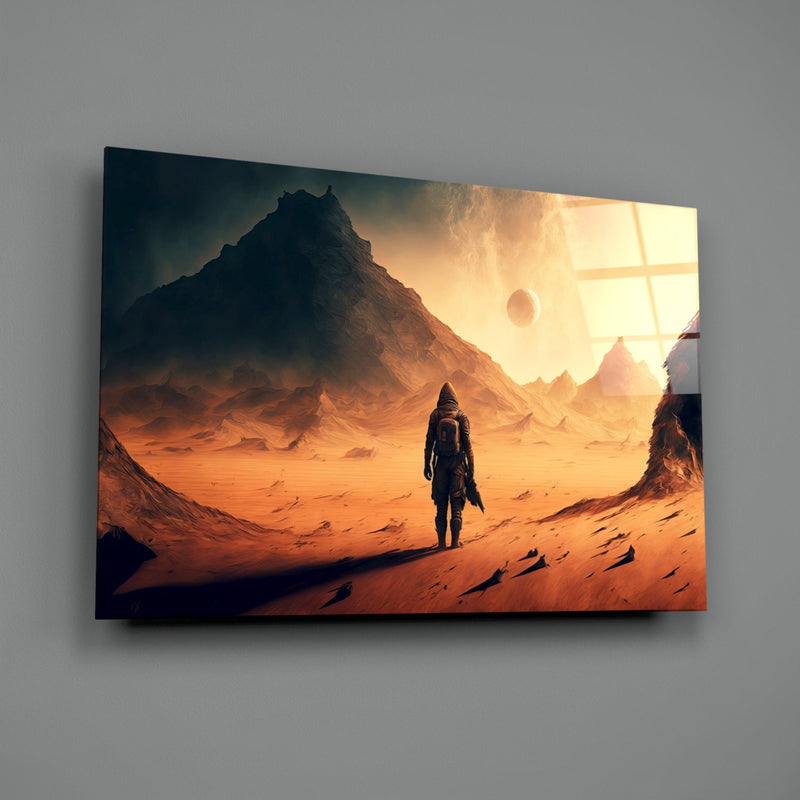 Walk on Another Planet Glass Wall Art  || Designers Collection