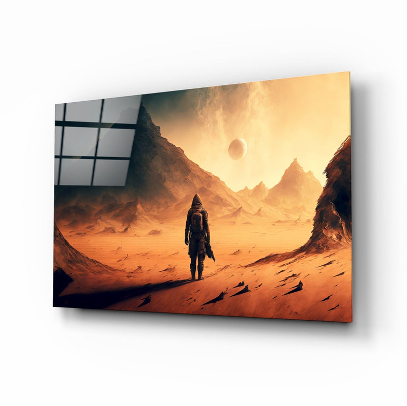 Walk on Another Planet Glass Wall Art  || Designers Collection