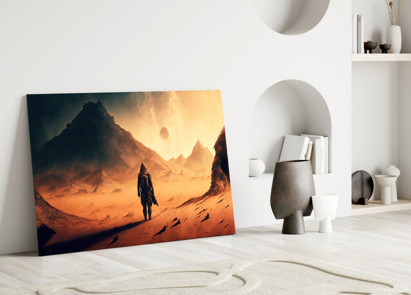 Walk on Another Planet Glass Wall Art  || Designers Collection