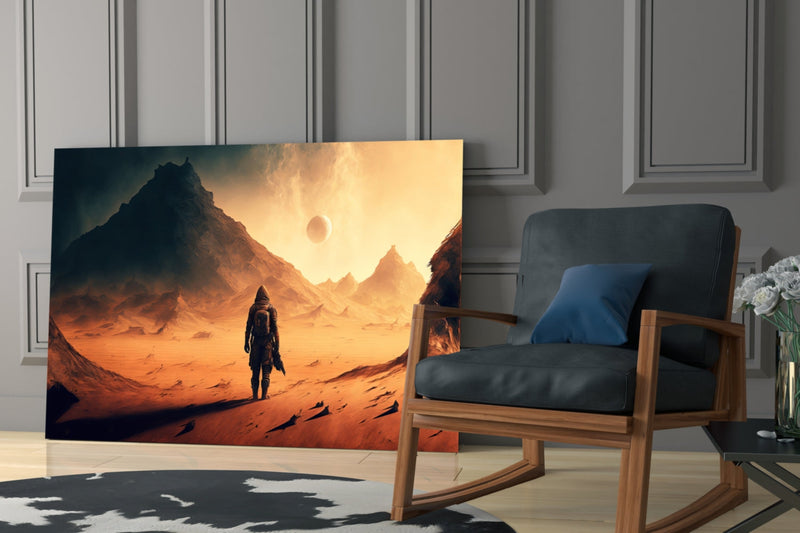 Walk on Another Planet Glass Wall Art  || Designers Collection