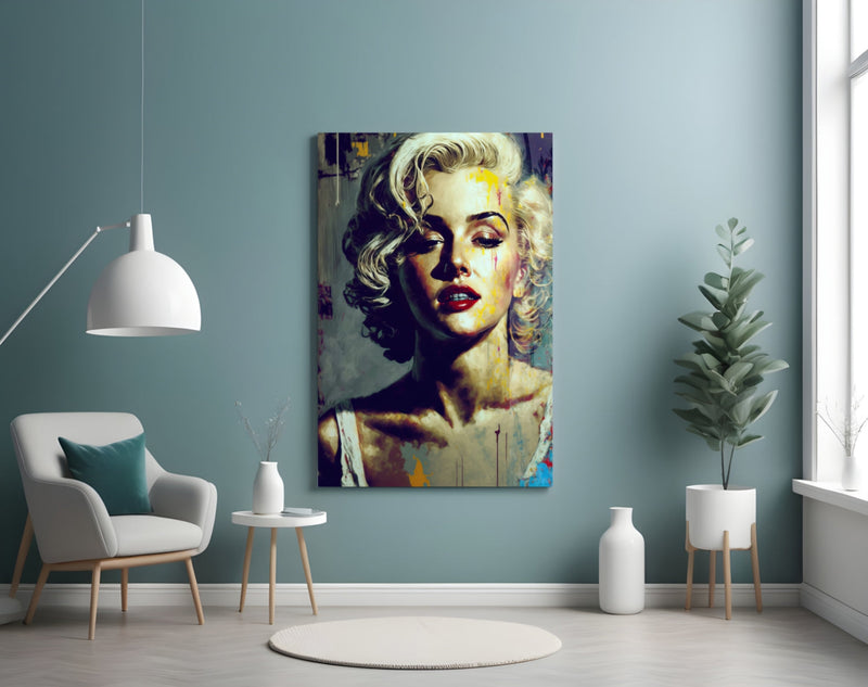 Marilyn Monroe Glass Wall Art  || Designer Collection
