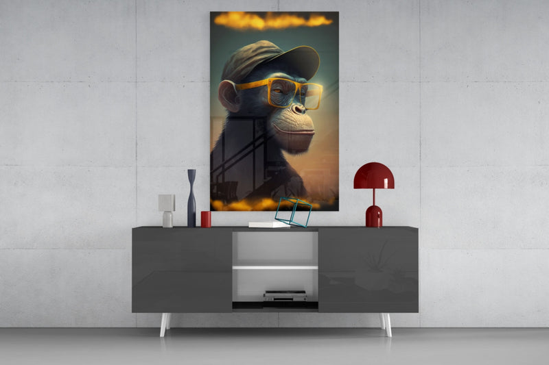 Wise Monkey Glass Wall Art  || Designers Collection