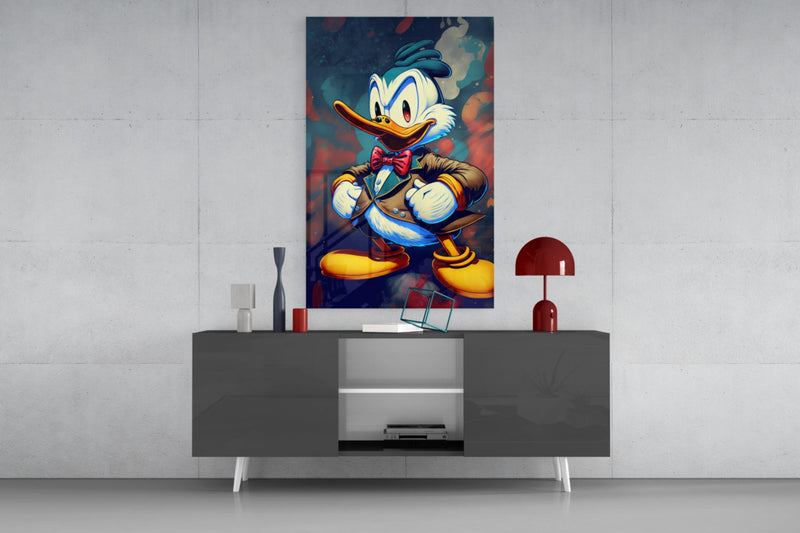 Anger of Donald Duck Glass Wall Art  || Designer Collection