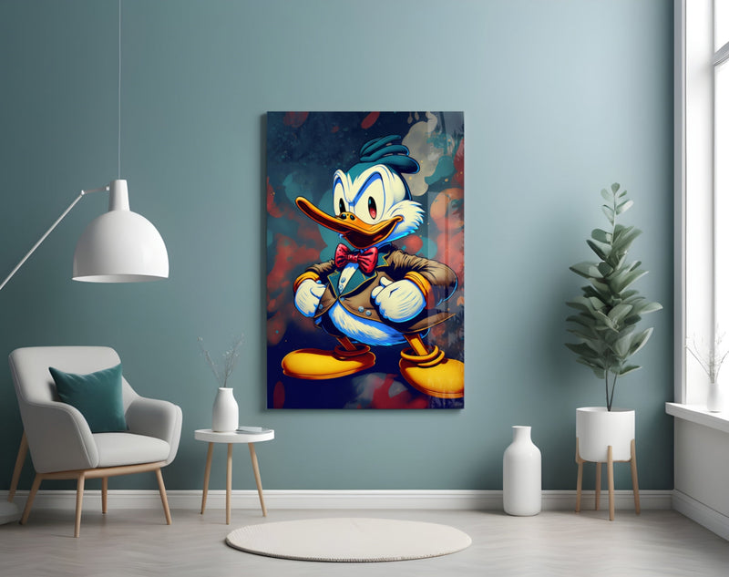 Anger of Donald Duck Glass Wall Art  || Designer Collection