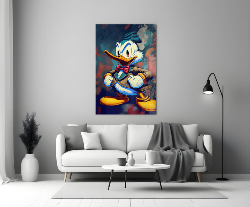 Anger of Donald Duck Glass Wall Art  || Designer Collection