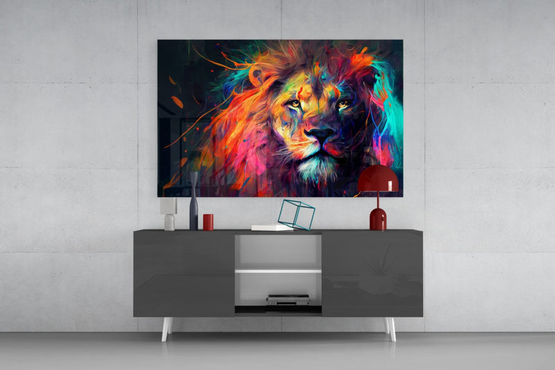 Nobility of the Lion Glass Wall Art  || Designer Collection
