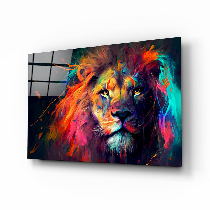 Nobility of the Lion Glass Wall Art  || Designer Collection