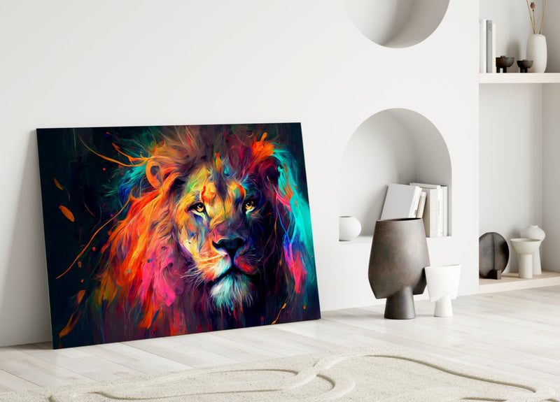 Nobility of the Lion Glass Wall Art  || Designer Collection
