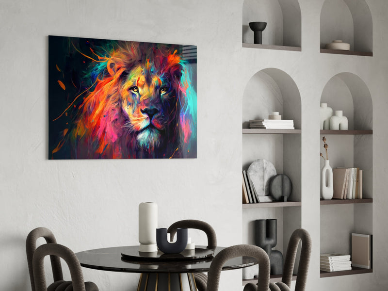 Nobility of the Lion Glass Wall Art  || Designer Collection