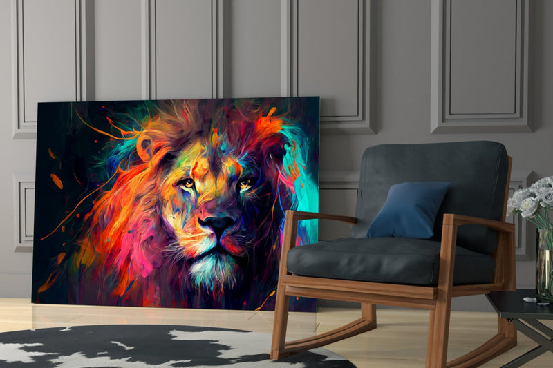 Nobility of the Lion Glass Wall Art  || Designer Collection
