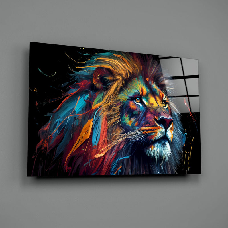 Nobility of the Lion Glass Wall Art  || Designer Collection