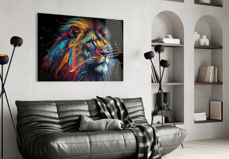 Nobility of the Lion Glass Wall Art  || Designer Collection