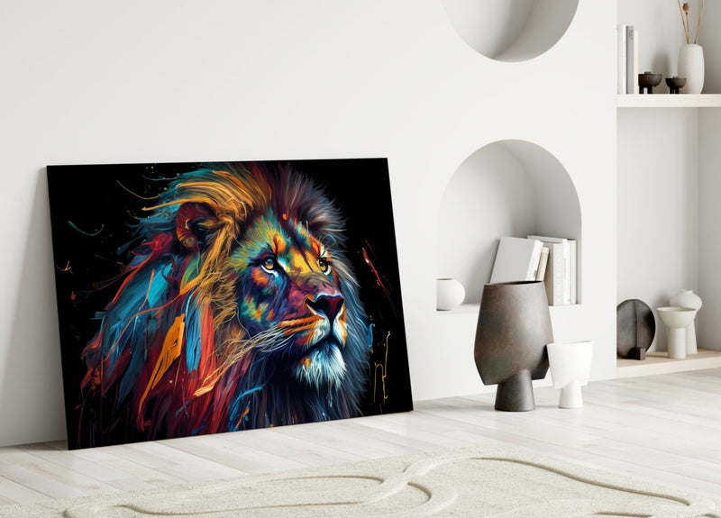 Nobility of the Lion Glass Wall Art  || Designer Collection