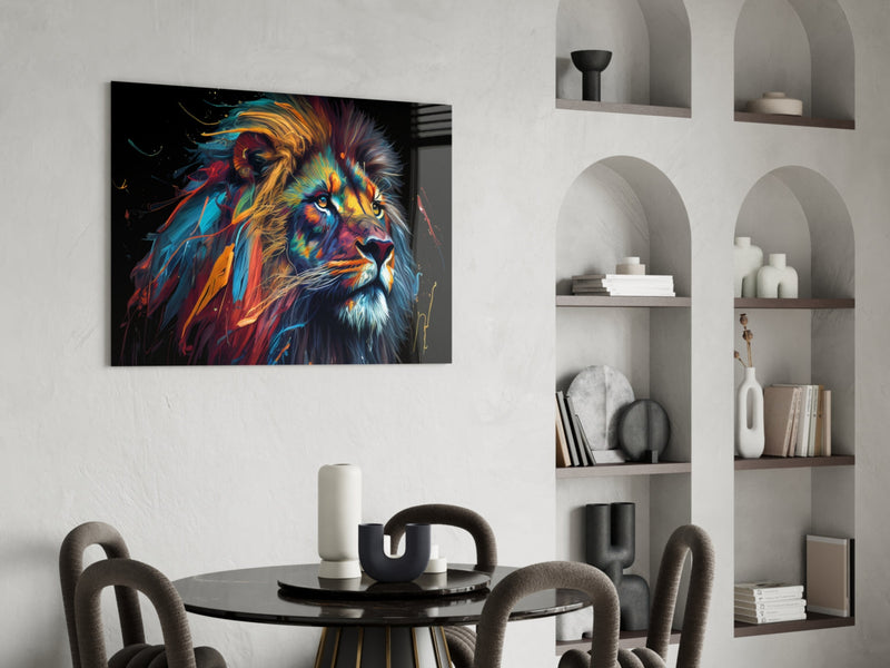 Nobility of the Lion Glass Wall Art  || Designer Collection