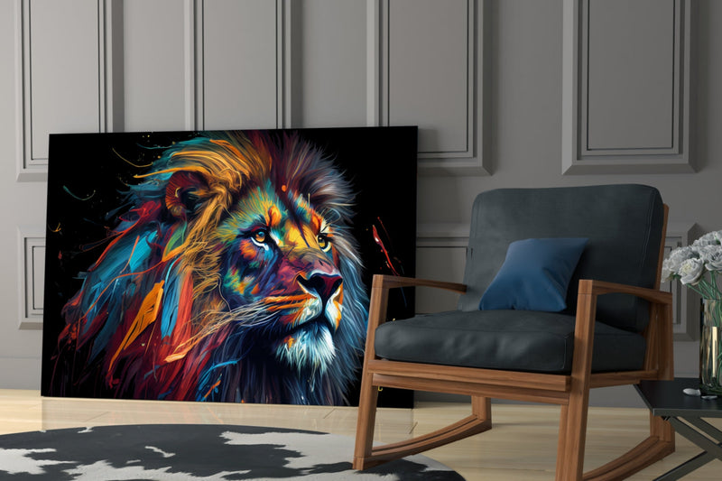Nobility of the Lion Glass Wall Art  || Designer Collection