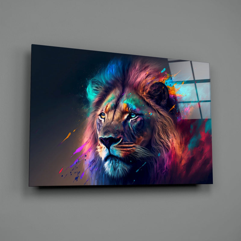 Nobility of the Lion Glass Wall Art  || Designer Collection