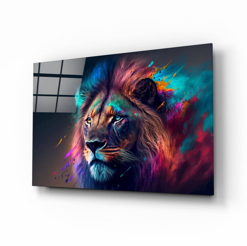 Nobility of the Lion Glass Wall Art  || Designer Collection