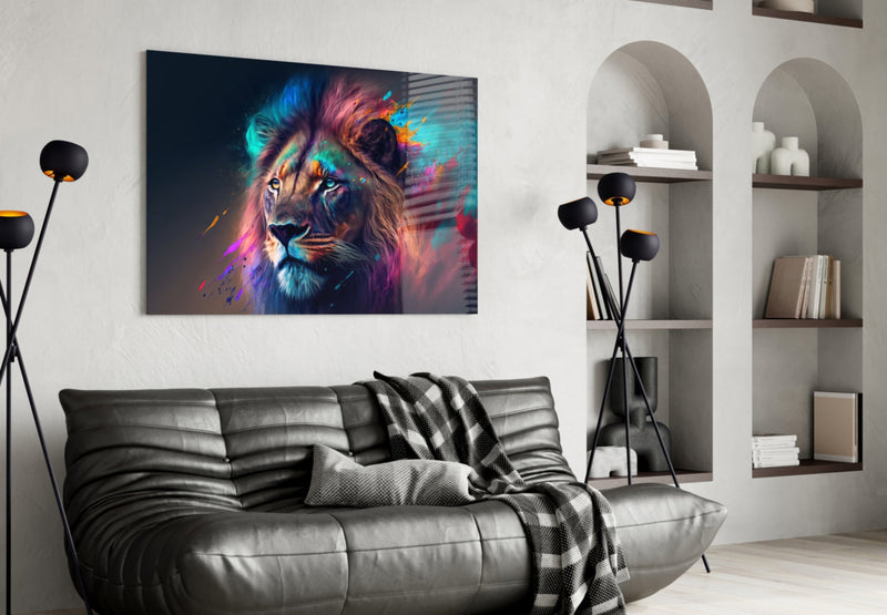 Nobility of the Lion Glass Wall Art  || Designer Collection