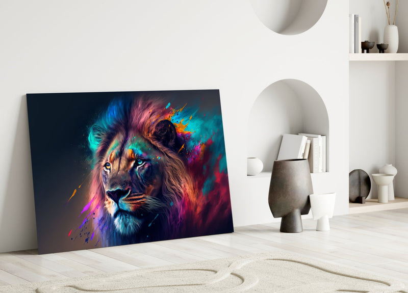 Nobility of the Lion Glass Wall Art  || Designer Collection