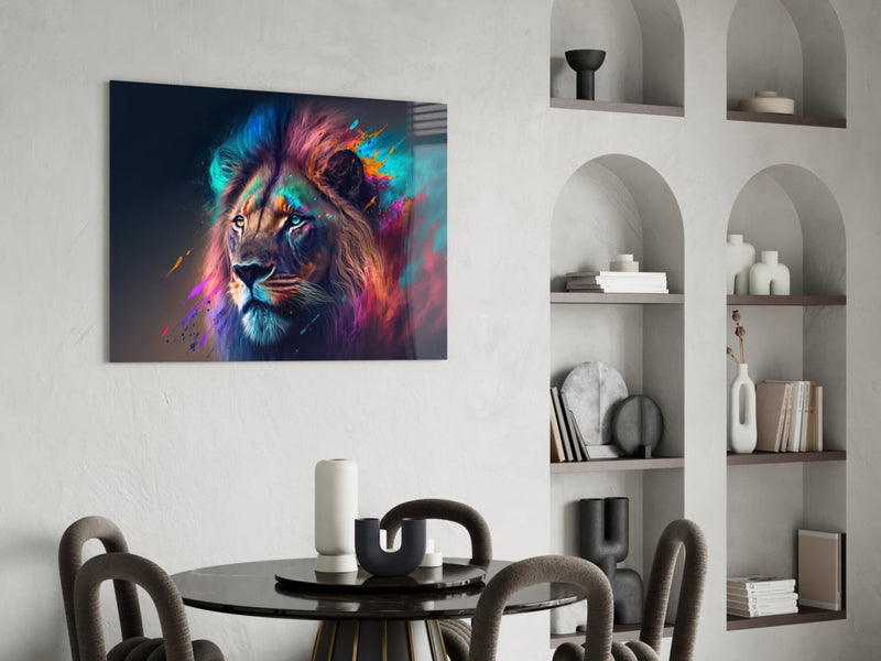 Nobility of the Lion Glass Wall Art  || Designer Collection
