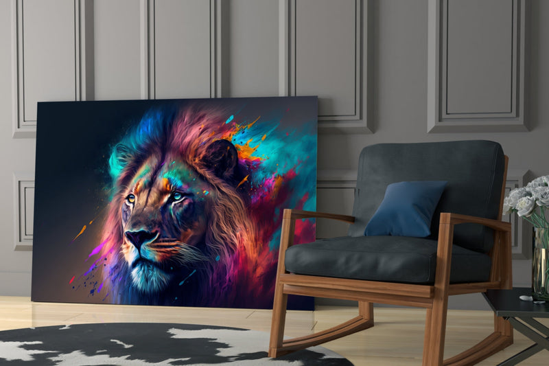 Nobility of the Lion Glass Wall Art  || Designer Collection