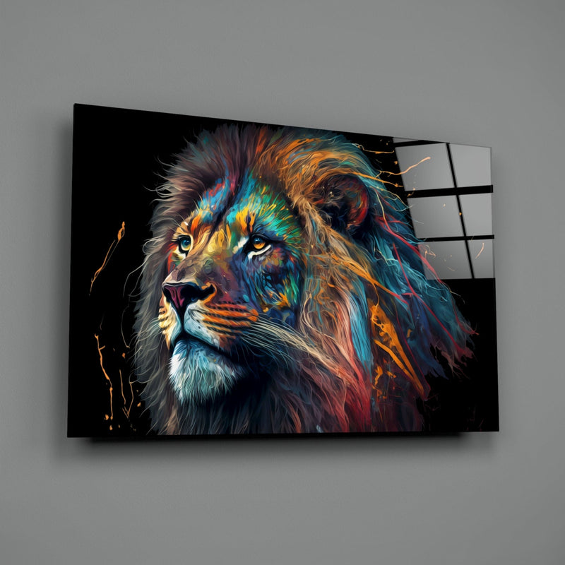 Nobility of the Lion Glass Wall Art  || Designer Collection