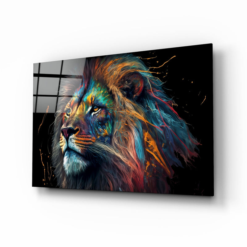 Nobility of the Lion Glass Wall Art  || Designer Collection