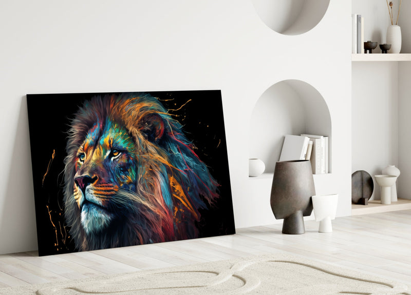 Nobility of the Lion Glass Wall Art  || Designer Collection