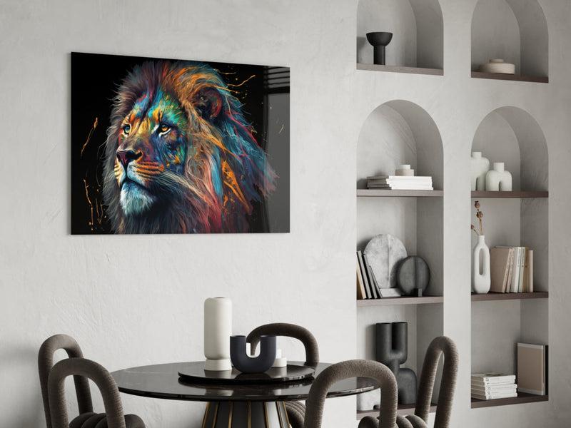 Nobility of the Lion Glass Wall Art  || Designer Collection