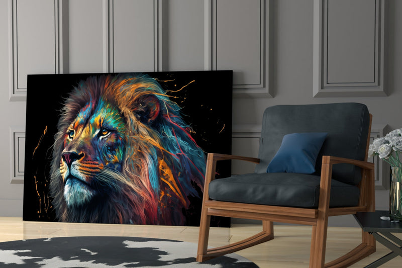 Nobility of the Lion Glass Wall Art  || Designer Collection