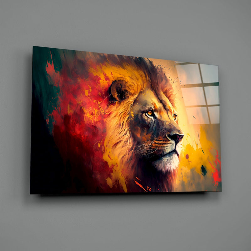 Nobility of the Lion Glass Wall Art  || Designer Collection
