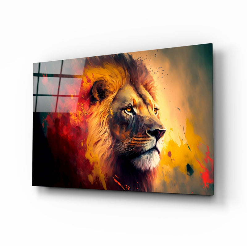 Nobility of the Lion Glass Wall Art  || Designer Collection