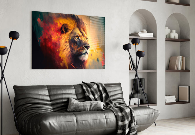 Nobility of the Lion Glass Wall Art  || Designer Collection