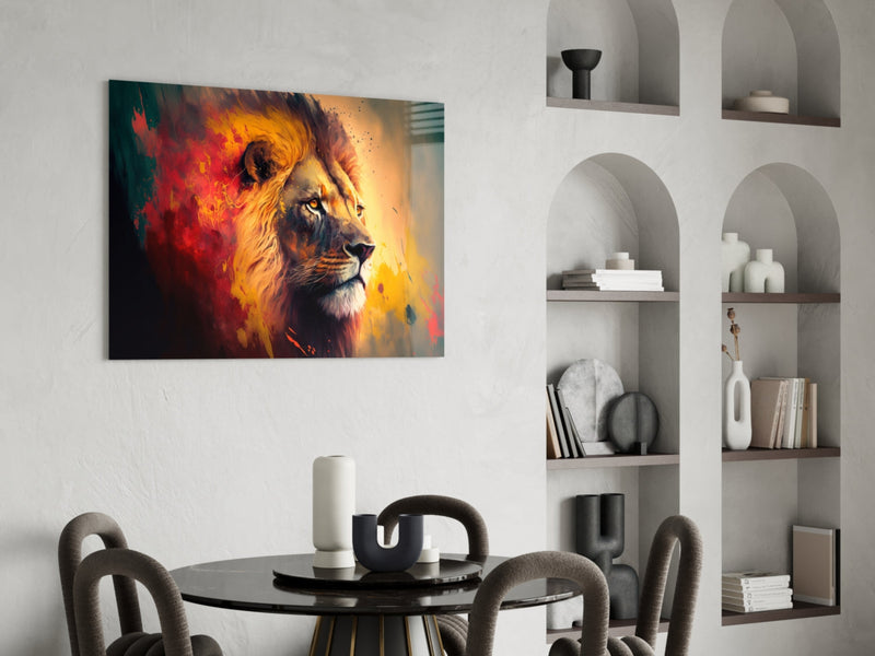 Nobility of the Lion Glass Wall Art  || Designer Collection