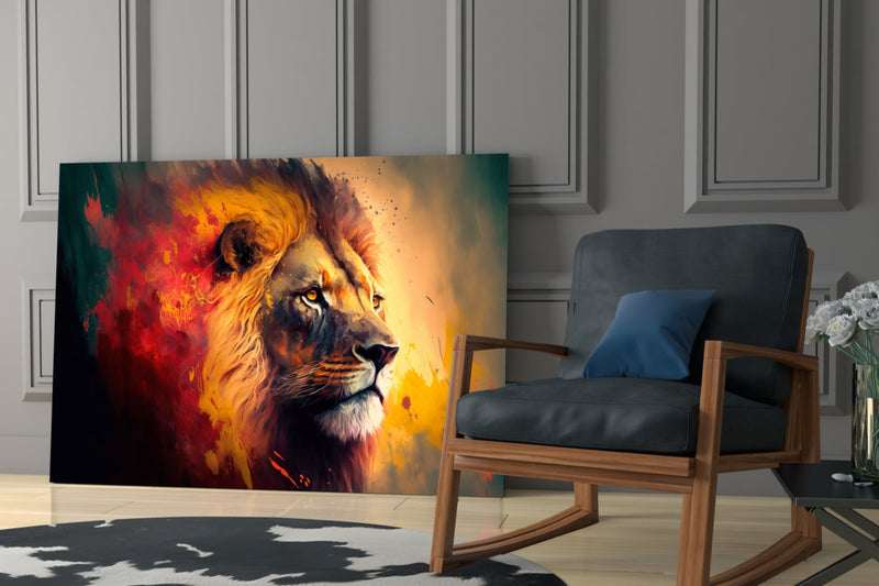 Nobility of the Lion Glass Wall Art  || Designer Collection