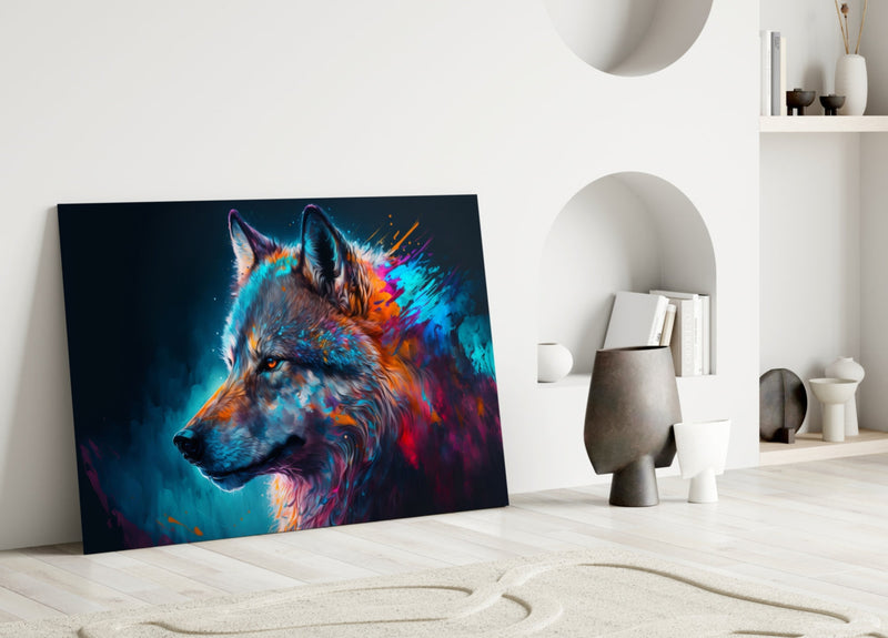 Freedom of the Wolf Glass Wall Art  || Designer Collection