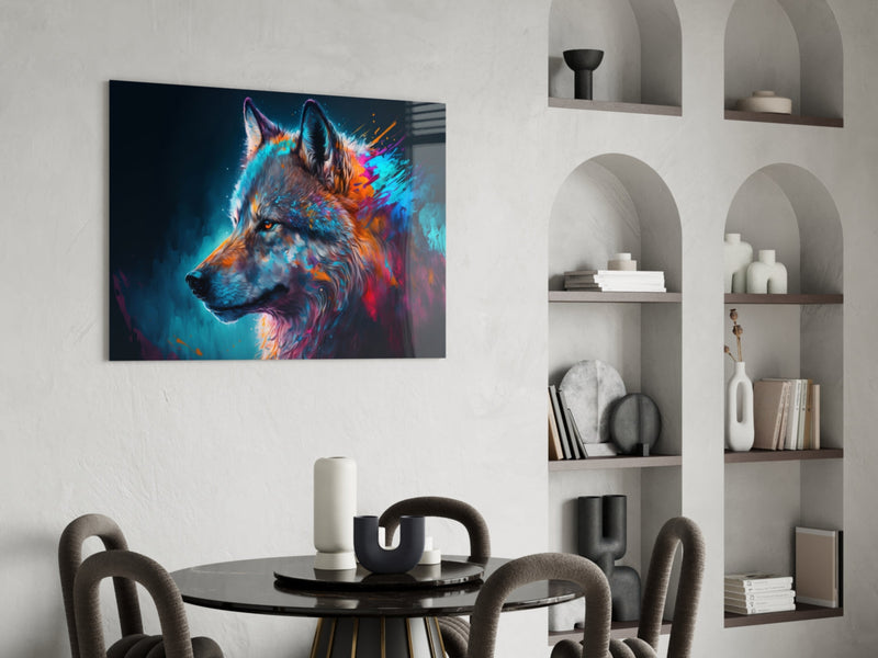 Freedom of the Wolf Glass Wall Art  || Designer Collection