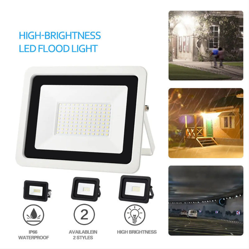 Durable Outdoor LED Flood Light – Warm & Cool White, IP66 Rated