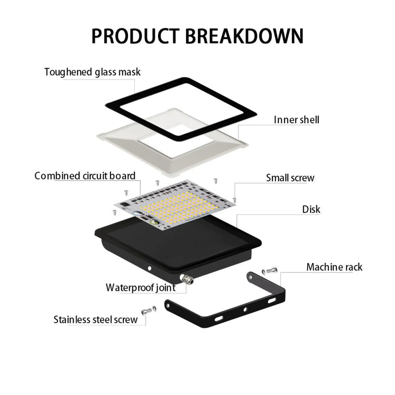 Durable Outdoor LED Flood Light – Warm & Cool White, IP66 Rated