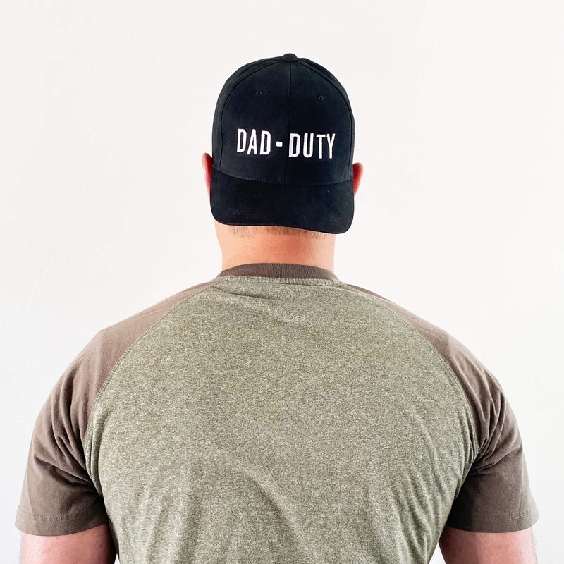 Dad-Duty - Comfy Fit - Black w/ White - Baseball Cap