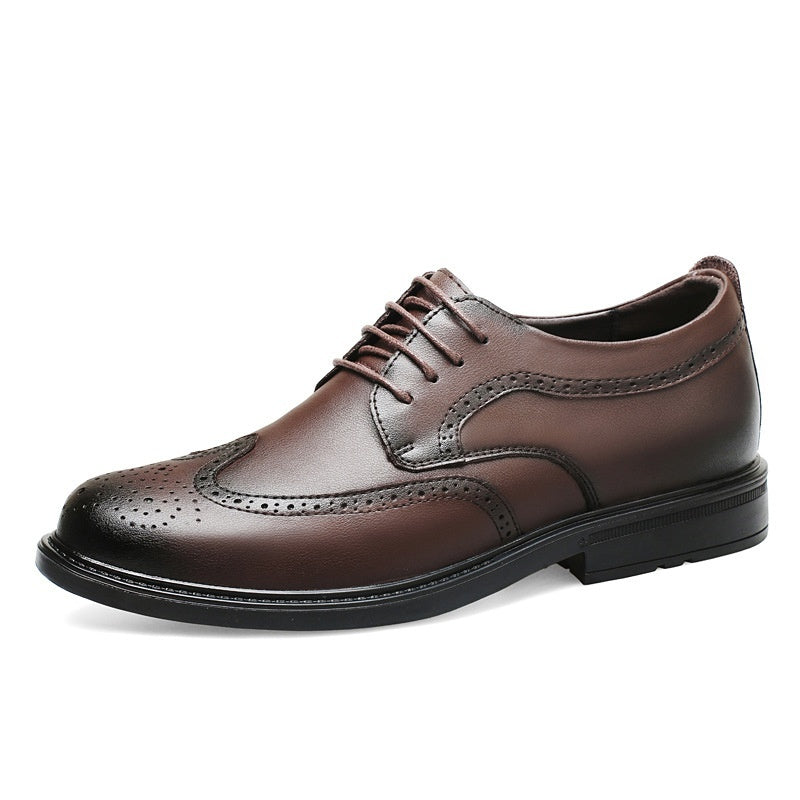 Men's Invisible Height Increasing Leather Shoes | Business Formal Elevator Shoes 6cm 8cm Lift